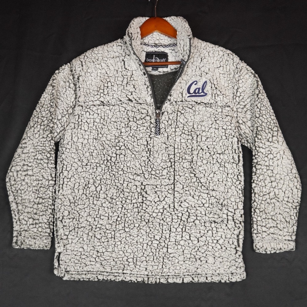 Boxercraft Sherpa Pullover Mens XS Grey Cal Berkeley Quarter Zip Fleece